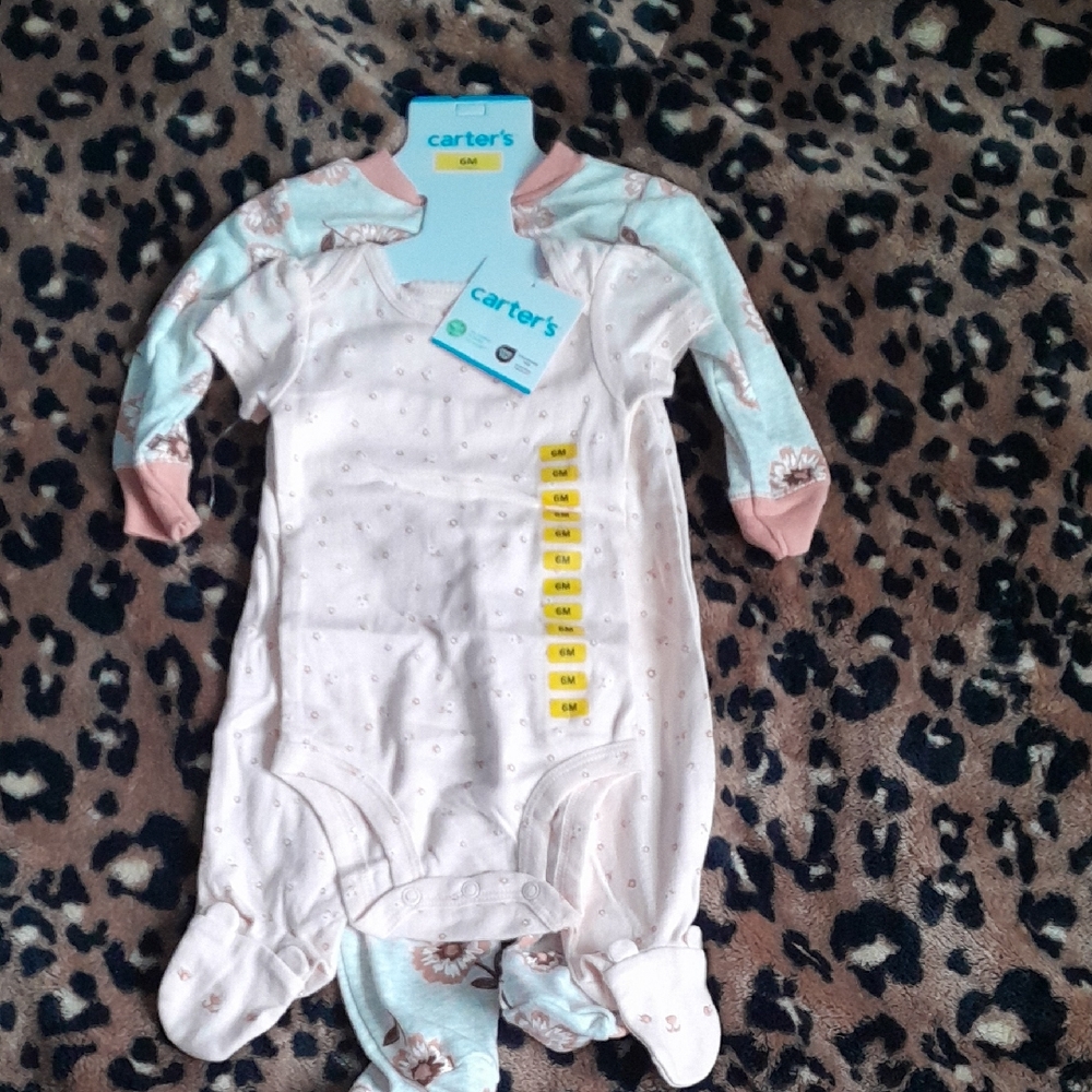 Carter's Pink and White Footed One Piece